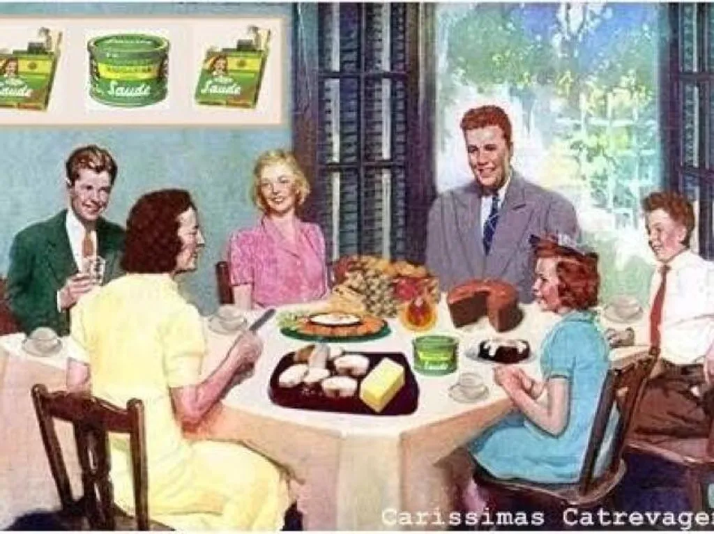 Imagem de divulgação da família margarina como exemplo de família burguesa.